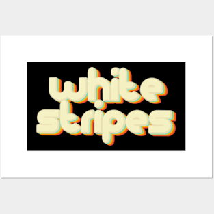 vintage color white stripes Posters and Art